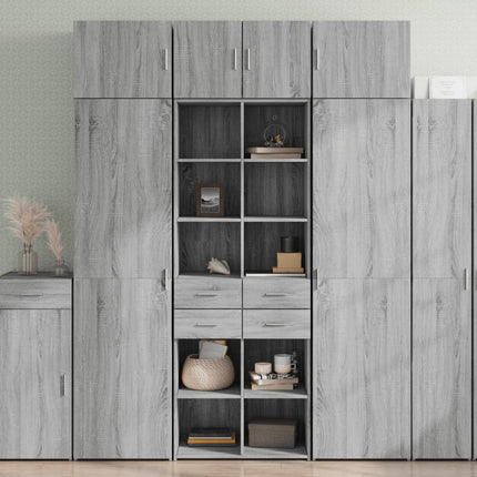 skab 70x42,5x185 cm konstrueret træ grå sonoma-eg