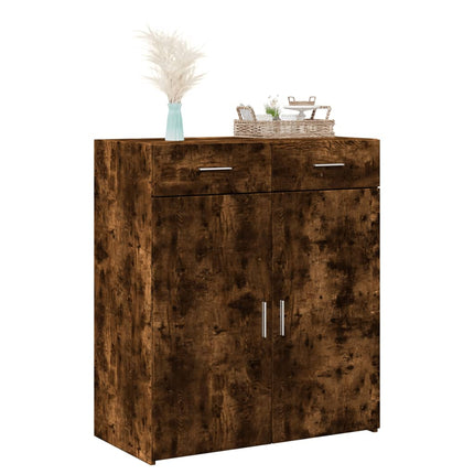 skænk 80x42,5x93 cm konstrueret træ røget egetræsfarve