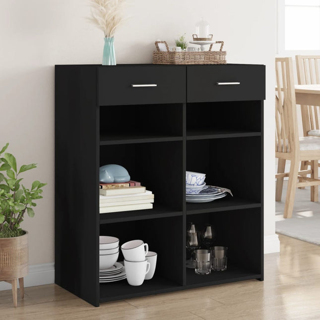 skænk 80x42,5x93 cm konstrueret træ sort