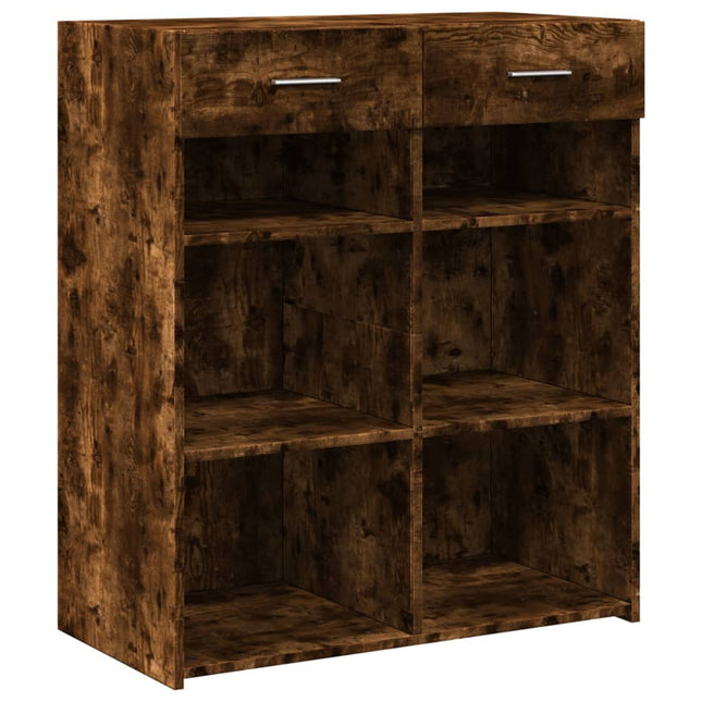 skænk 80x42,5x93 cm konstrueret træ røget egetræsfarve