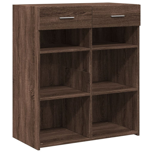 skænk 80x42,5x93 cm konstrueret træ brun egetræsfarve