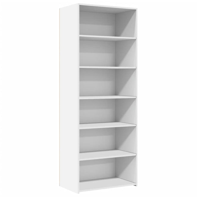reol 70x41x185 cm konstrueret træ hvid