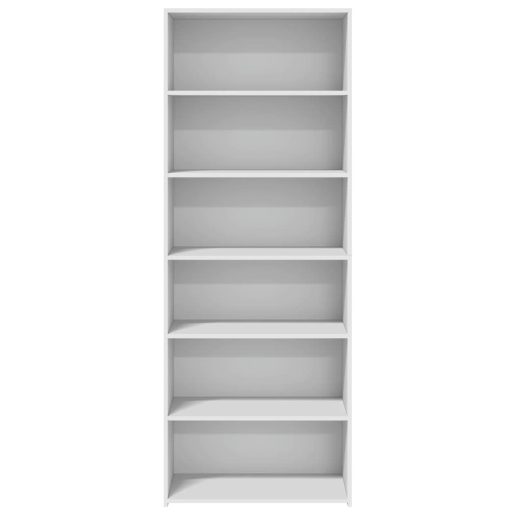 reol 70x41x185 cm konstrueret træ hvid