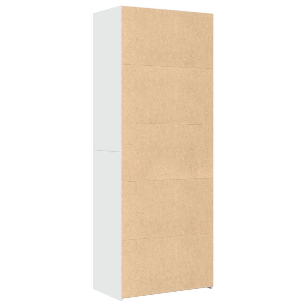 reol 70x41x185 cm konstrueret træ hvid