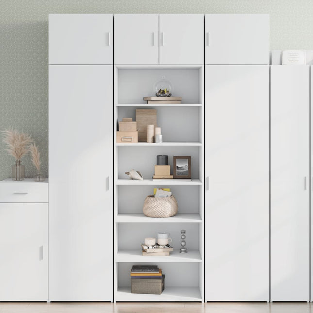 reol 70x41x185 cm konstrueret træ hvid