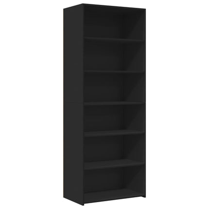 reol 70x41x185 cm konstrueret træ sort