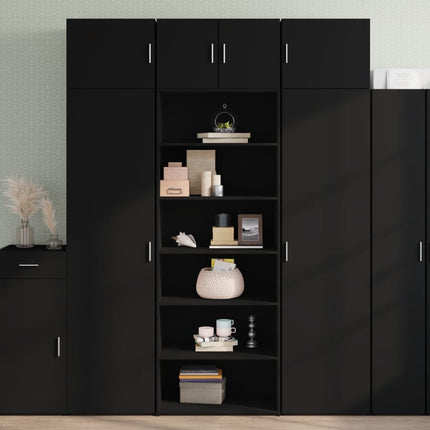 reol 70x41x185 cm konstrueret træ sort