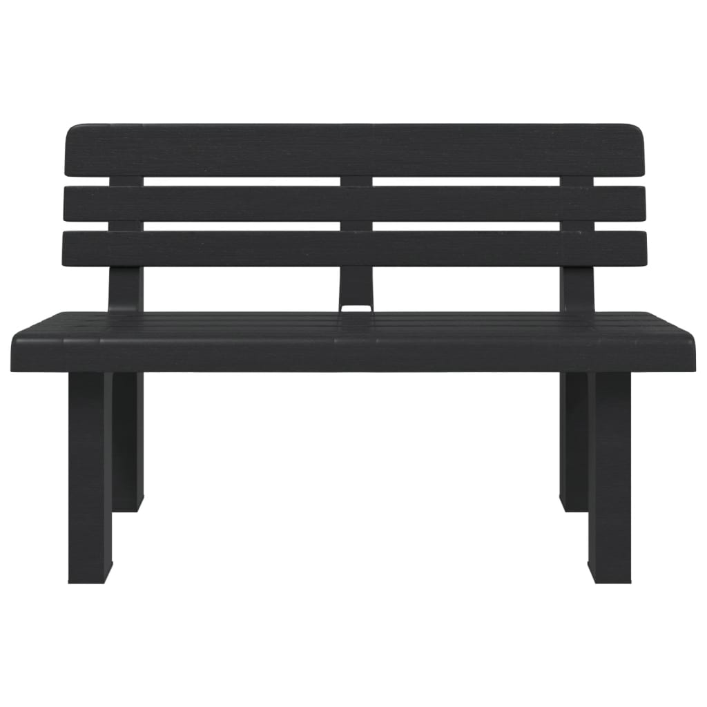 havebænk 110x52x71 cm polypropylen antracitgrå