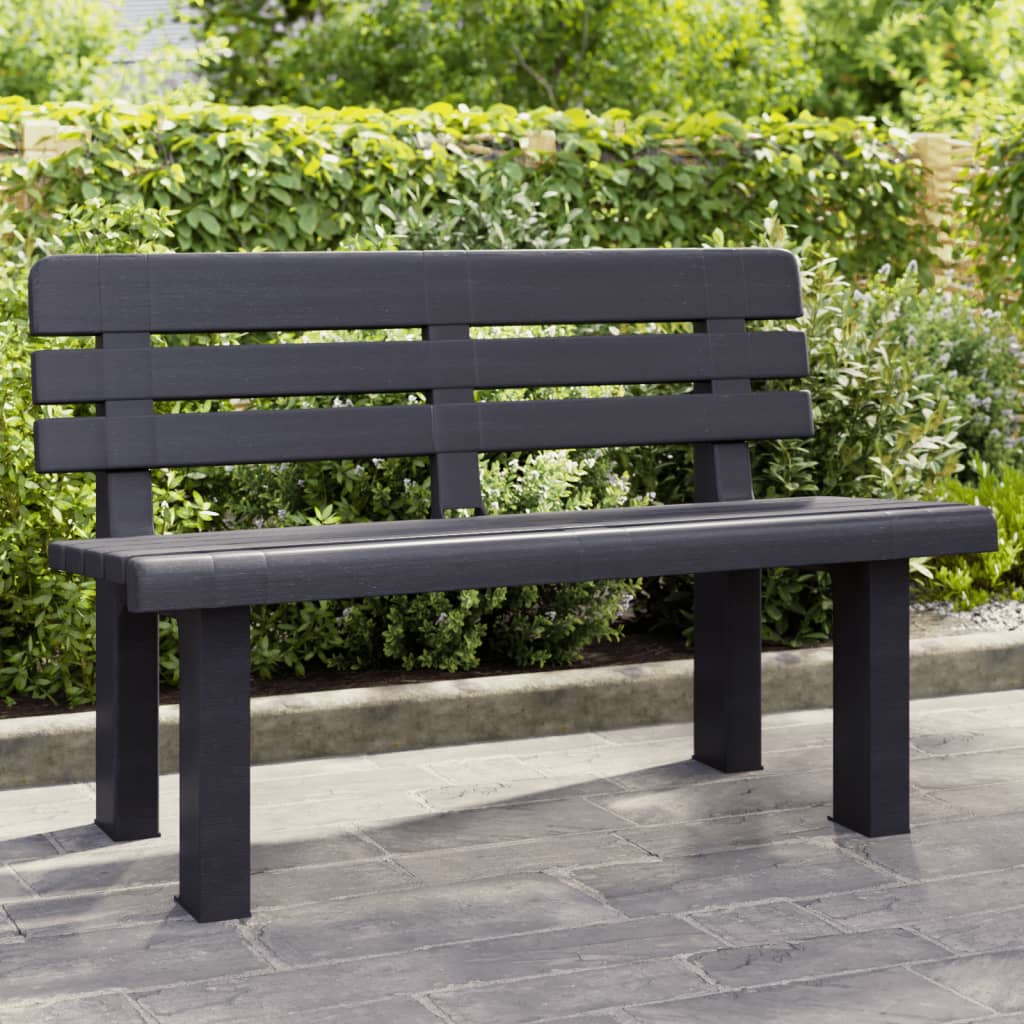 havebænk 110x52x71 cm polypropylen antracitgrå