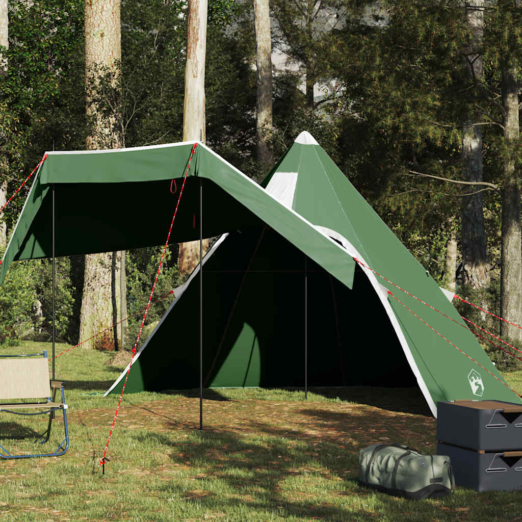 5-personers campingtelt - vandafvisende tipi, grøn