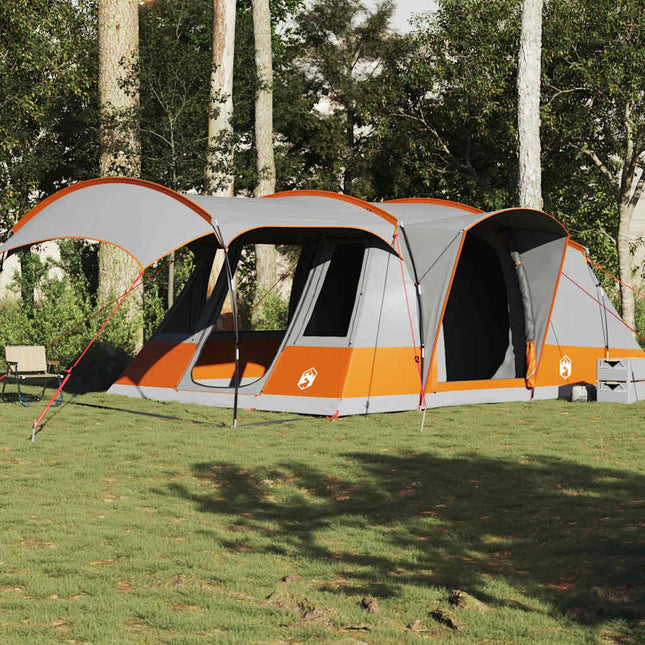 5-personers campingtelt vandtæt grå og orange