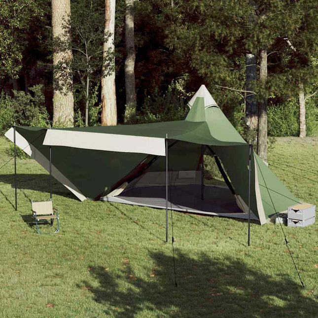 8-personers campingtelt vandtæt grøn