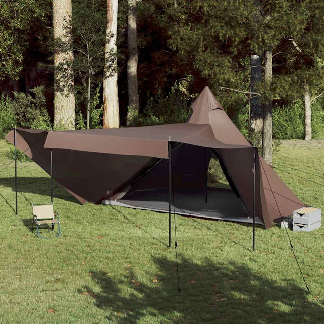 8-personers campingtelt vandtæt brun