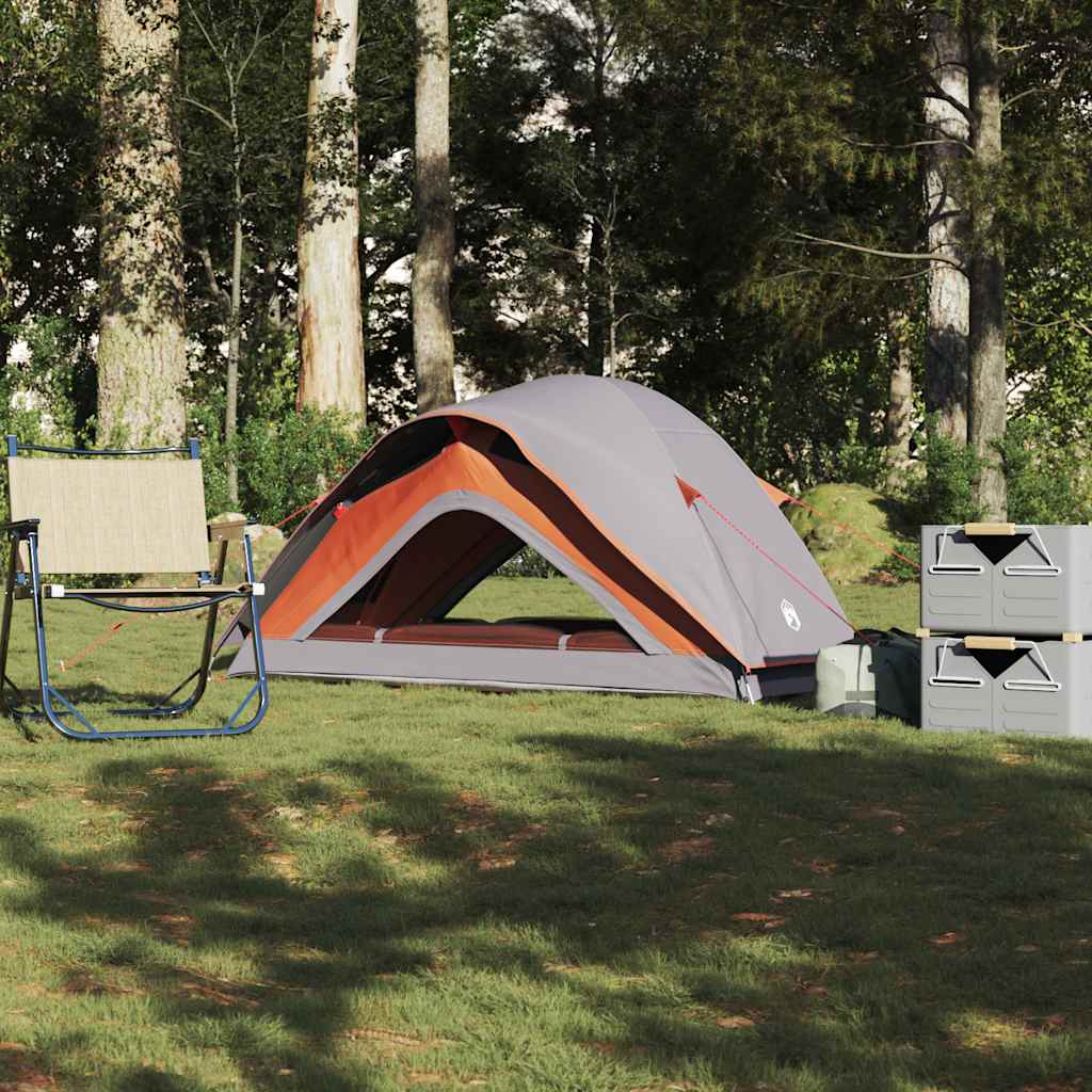 1-personers campingtelt - vandafvisende grå/orange