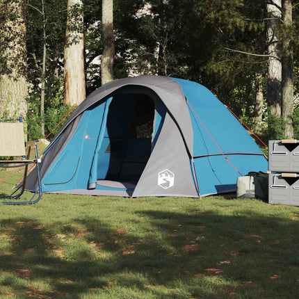 4-personers campingtelt vandtæt blå