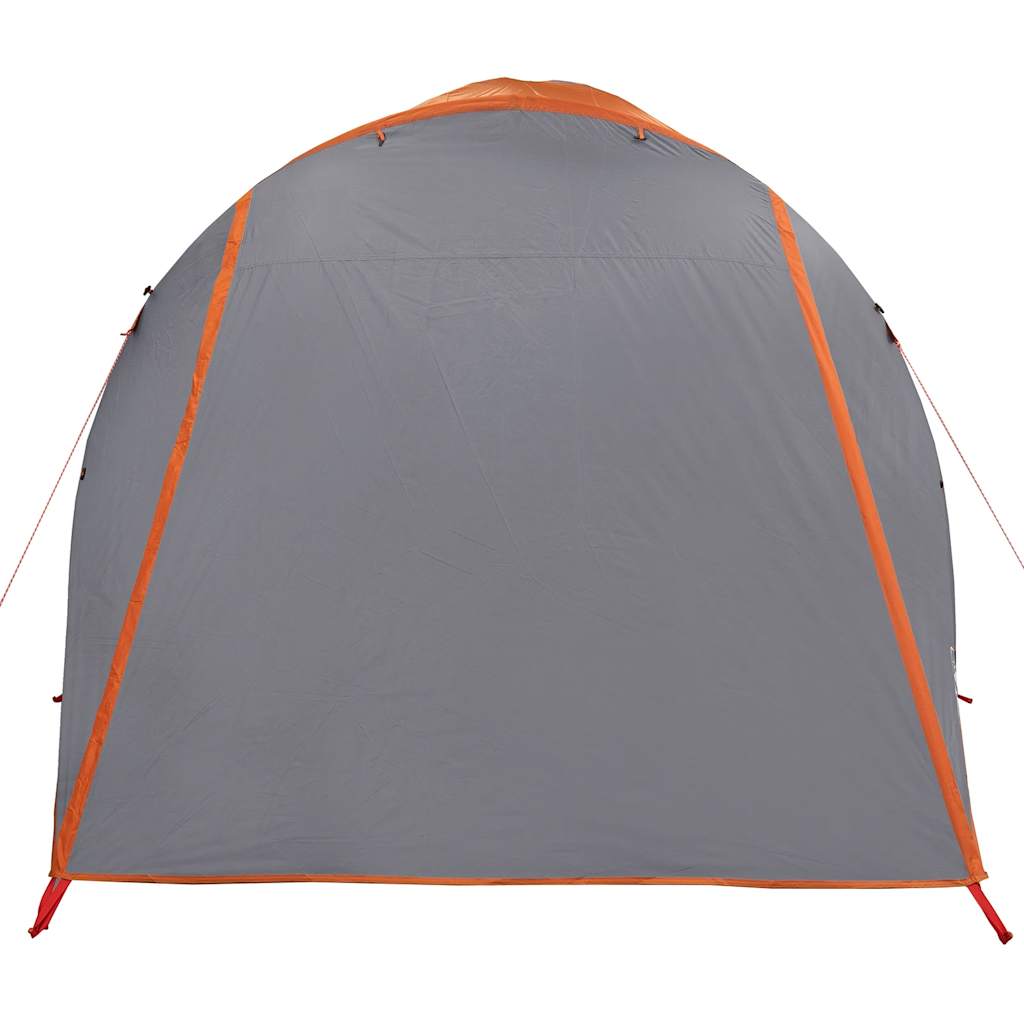 6-personers campingtelt vandtæt grå og orange
