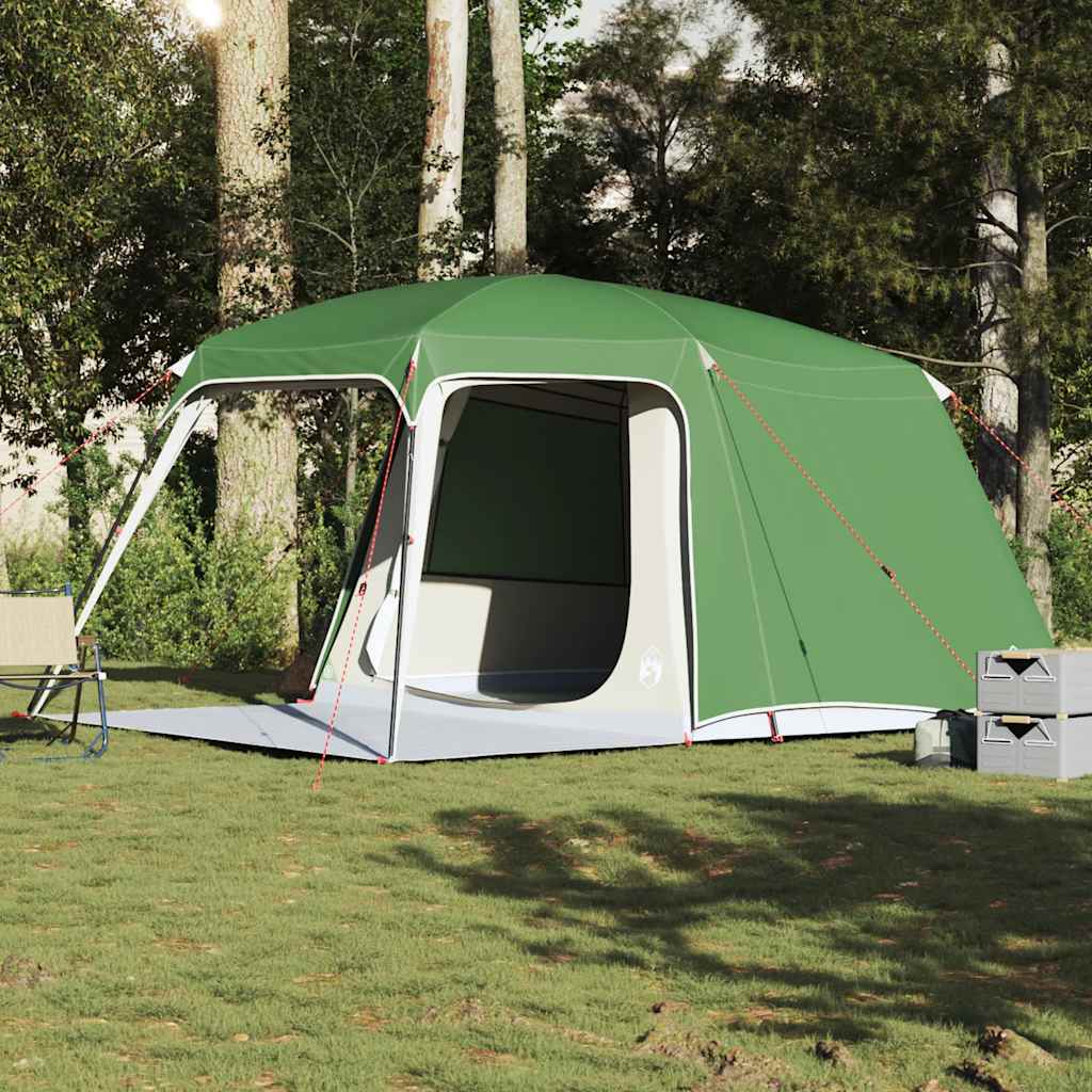 5-personers campingtelt med fortelt - vandafvisende kuppel, grøn