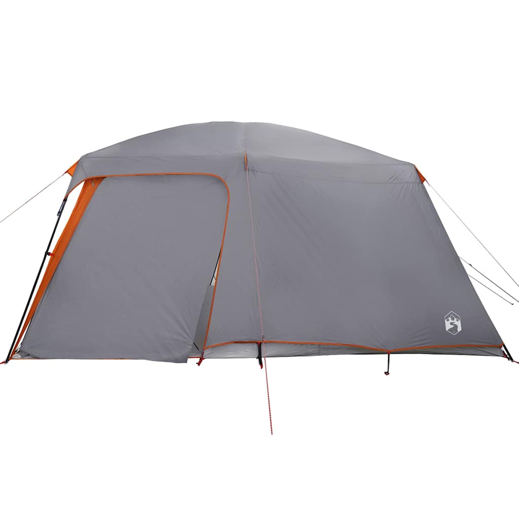 5-personers campingtelt med fortelt vandtæt kuppel grå&orange
