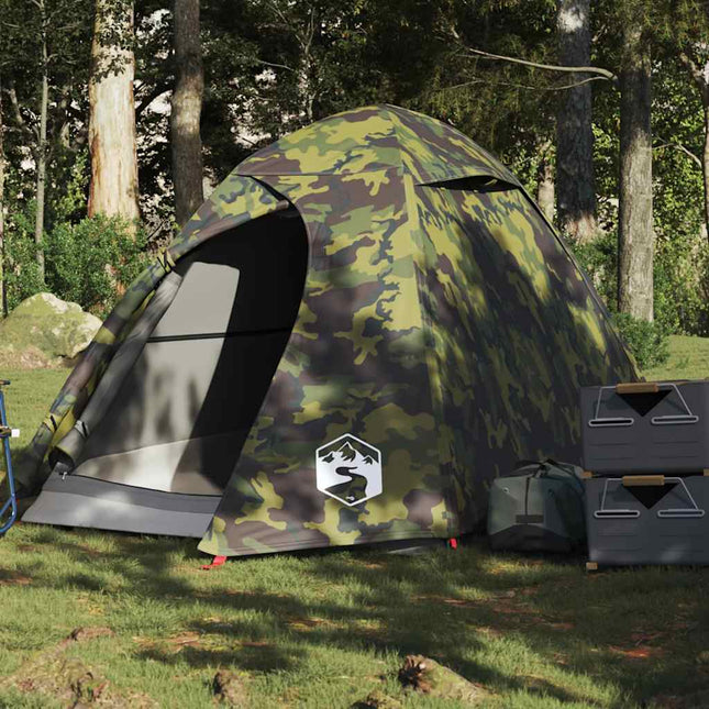 2-personers campingtelt vandtæt kuppel camouflage