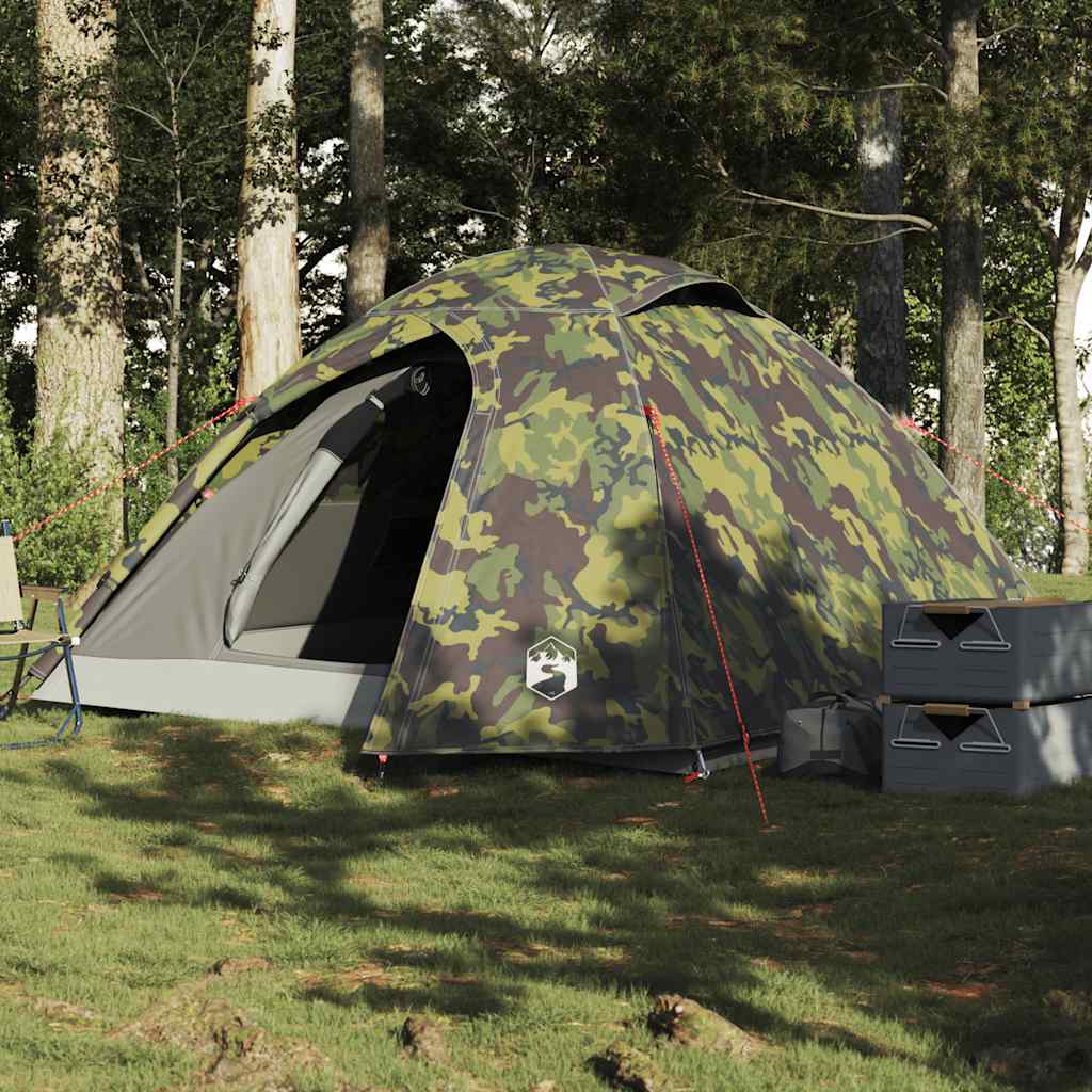 3-personers campingtelt vandtæt kuppel camouflage