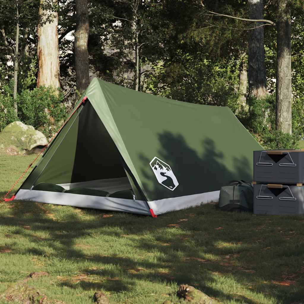 2-personers campingtelt - vandafvisende A-stel, olivengrøn