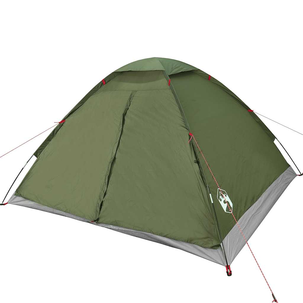 4-personers campingtelt vandtæt kuppel olivengrøn