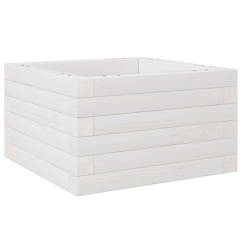 plantekasse 40x40x23 cm massivt fyrretræ hvid