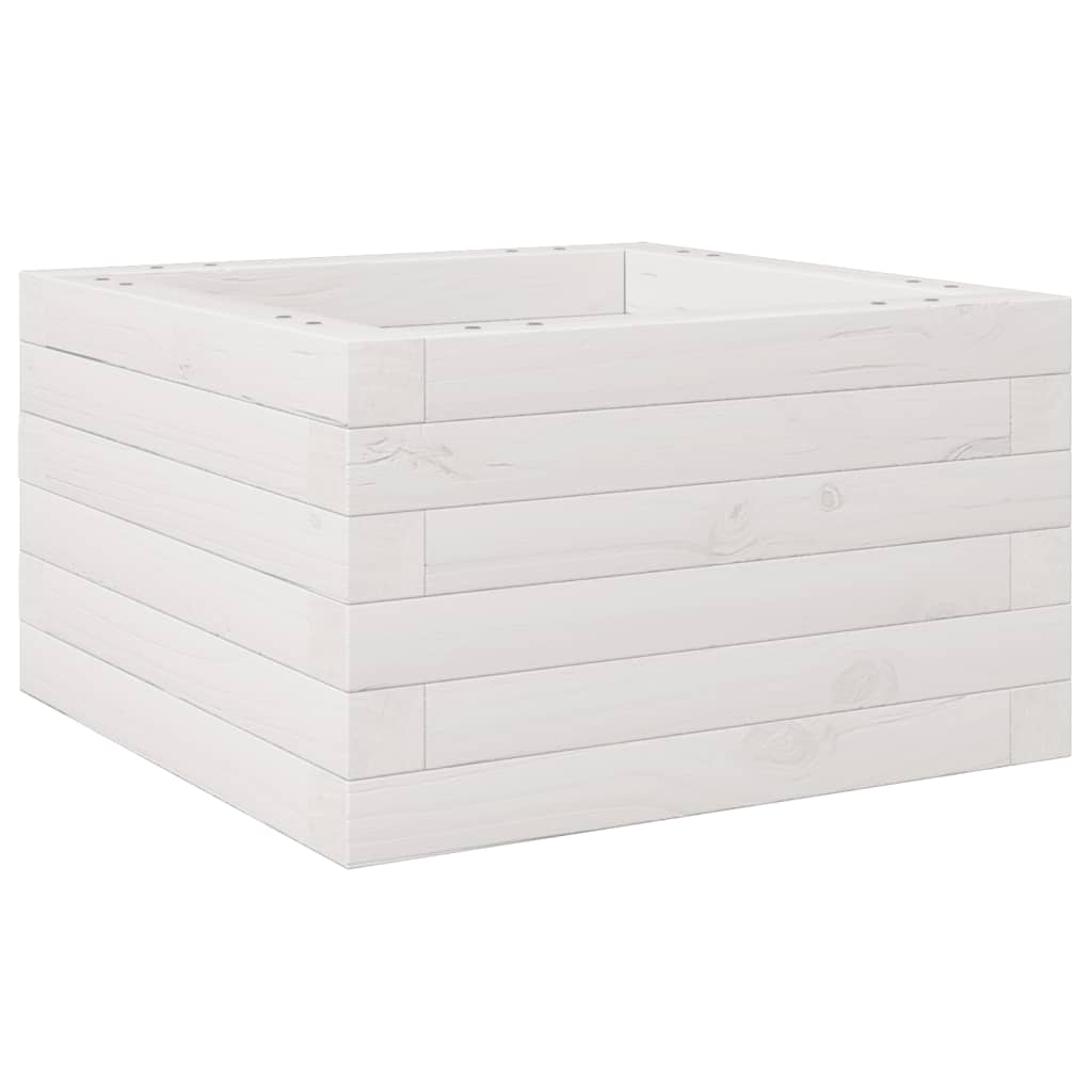 plantekasse 40x40x23 cm massivt fyrretræ hvid