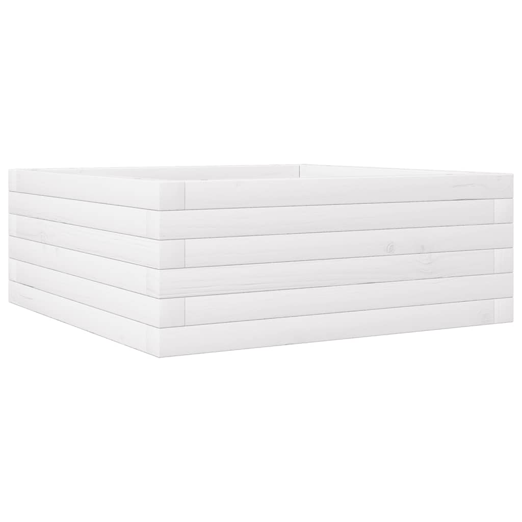 plantekasse 60x60x23 cm massivt fyrretræ hvid