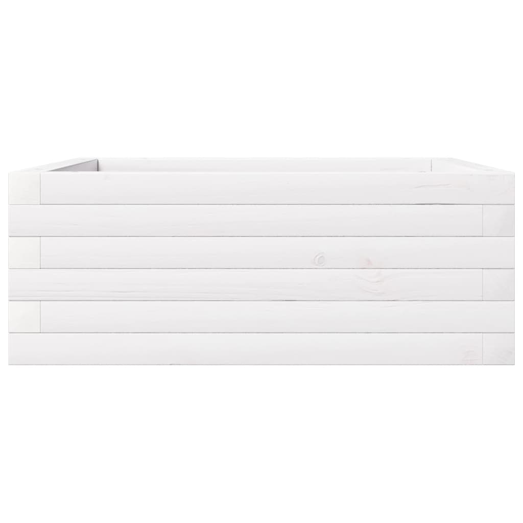 plantekasse 60x60x23 cm massivt fyrretræ hvid