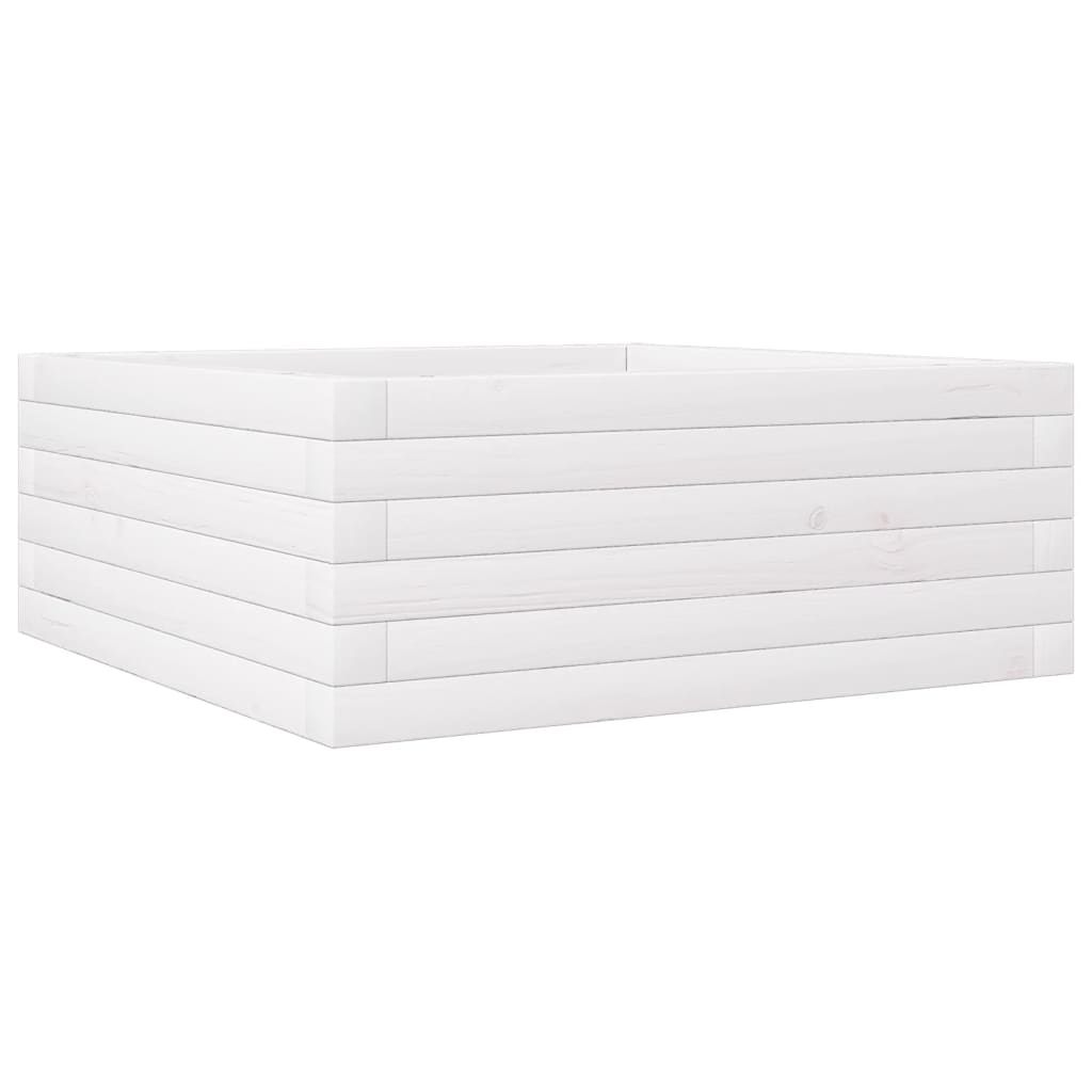plantekasse 60x60x23 cm massivt fyrretræ hvid