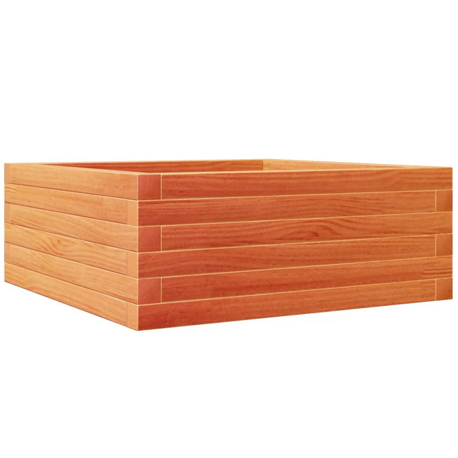 plantekasse 60x60x23 cm massivt fyrretræ gyldenbrun