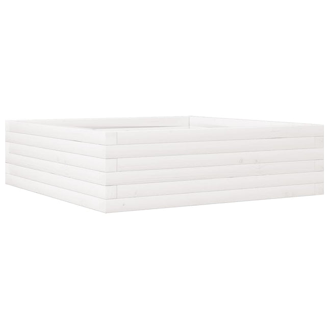 plantekasse 80x80x23 cm massivt fyrretræ hvid