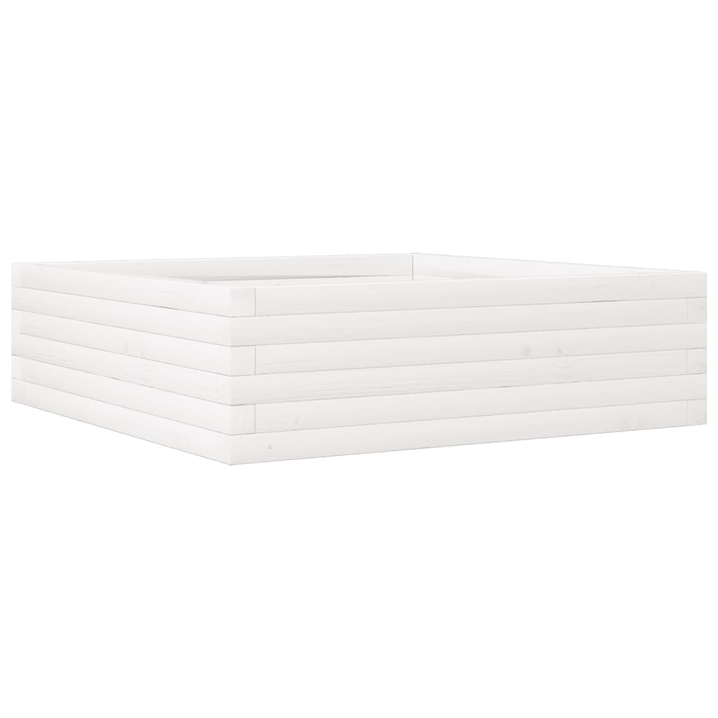 plantekasse 80x80x23 cm massivt fyrretræ hvid