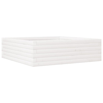 plantekasse 80x80x23 cm massivt fyrretræ hvid
