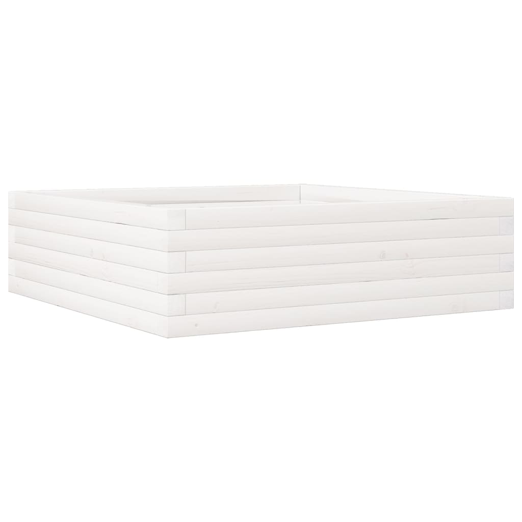 plantekasse 80x80x23 cm massivt fyrretræ hvid