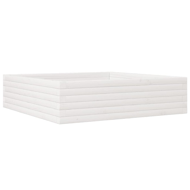 plantekasse 90x90x23 cm massivt fyrretræ hvid
