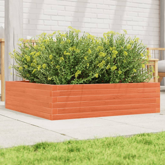 plantekasse 90x90x23 cm massivt fyrretræ gyldenbrun