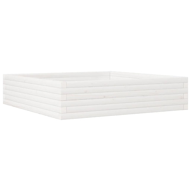 plantekasse 100x100x23 cm massivt fyrretræ hvid