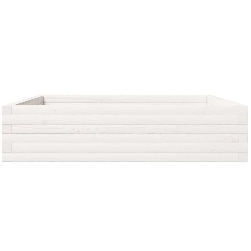 plantekasse 100x100x23 cm massivt fyrretræ hvid