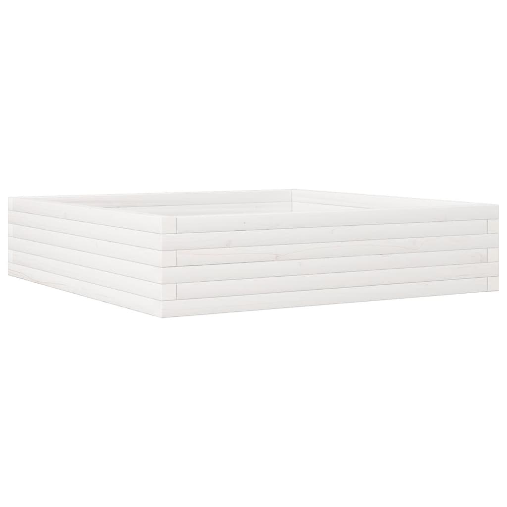 plantekasse 100x100x23 cm massivt fyrretræ hvid