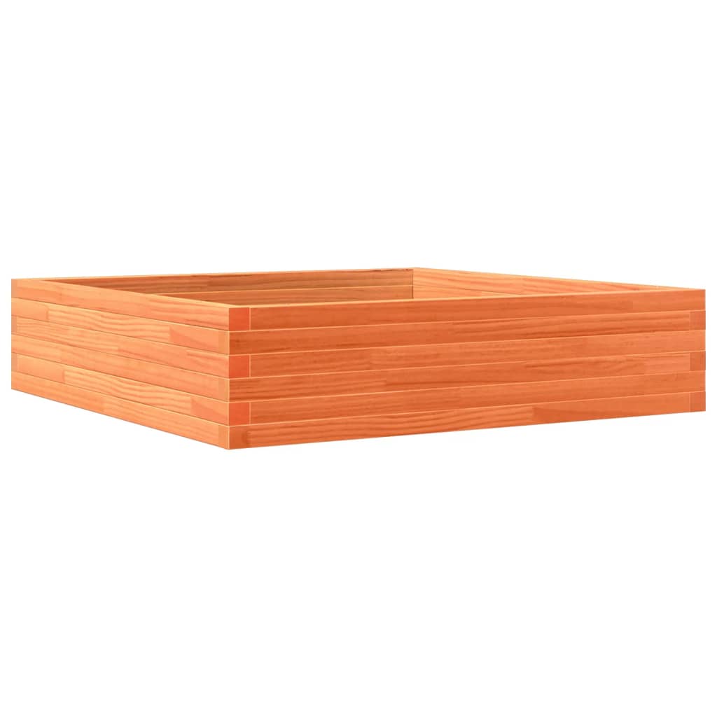 plantekasse 100x100x23 cm massivt fyrretræ gyldenbrun