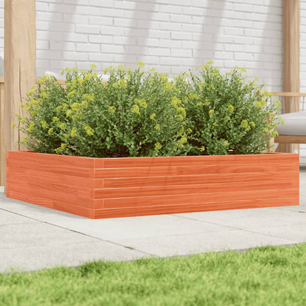plantekasse 100x100x23 cm massivt fyrretræ gyldenbrun