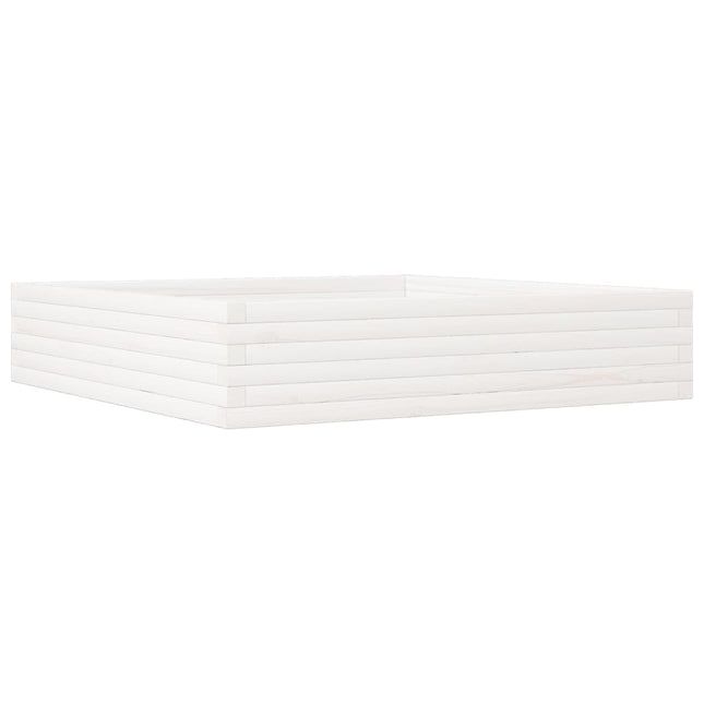 plantekasse 110x110x23 cm massivt fyrretræ hvid