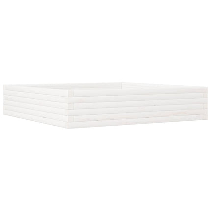 plantekasse 110x110x23 cm massivt fyrretræ hvid