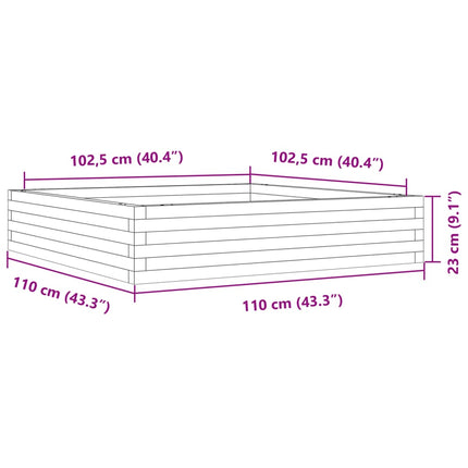 plantekasse 110x110x23 cm massivt douglasgran