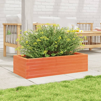 plantekasse 90x40x23 cm massivt fyrretræ gyldenbrun