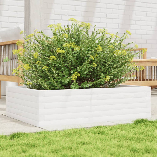 plantekasse 90x60x23 cm massivt fyrretræ hvid
