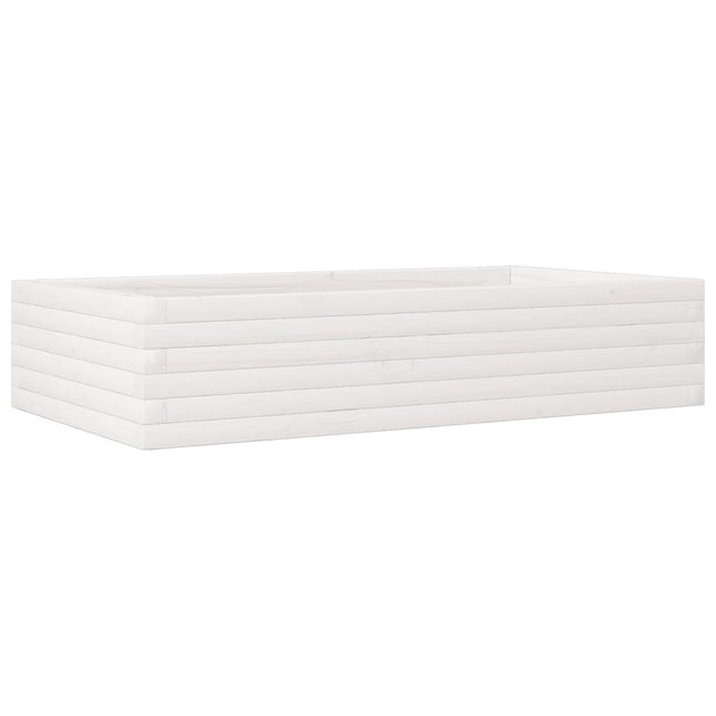 plantekasse 110x60x23 cm massivt fyrretræ hvid