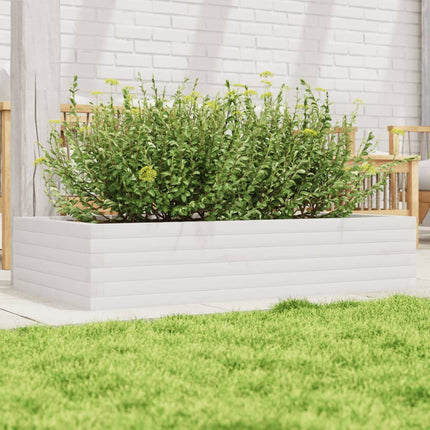plantekasse 110x60x23 cm massivt fyrretræ hvid